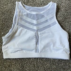 LF white strappy sports bra